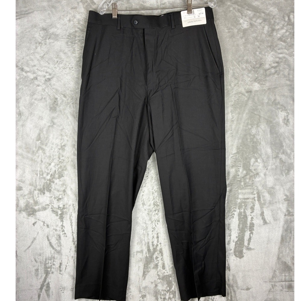 Louis Raphael Tailored Mens Black Dress Pants‎ 36x30 New With Tags